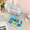 4-Layer Plastic Craft Storage Container with 2 Removable Tray, Stackable Art & Craft Supply Storage Organizer Multipurpose Portable Sewing Box for Bead Tool Office Supplies-10.2"x7.1"x9.9",Blue